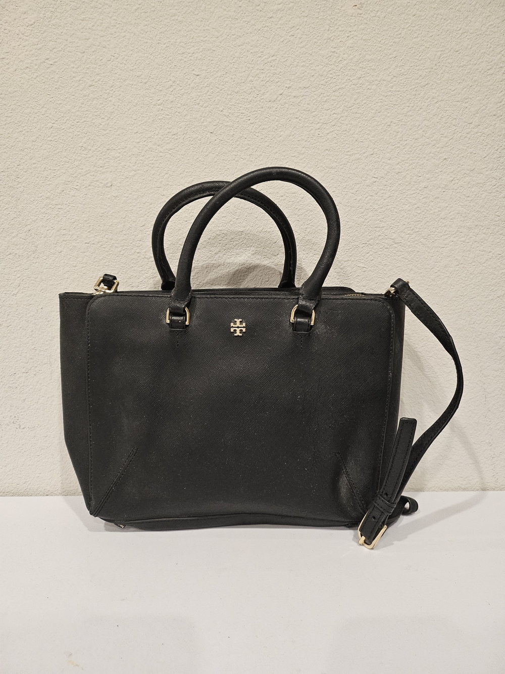 Tory Burch Black Saffiano Leather Satchel